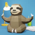 Paresseux yoga en papercraft 3D