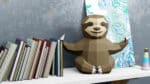 Paresseux yoga en papercraft 3D