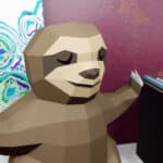 Paresseux yoga en papercraft 3D
