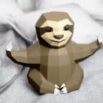 Paresseux yoga en papercraft 3D