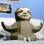 Paresseux yoga en papercraft 3D