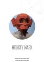 Masque singe papercraft 3D Halloween