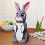Papercraft de lapin mignon en origami 3D