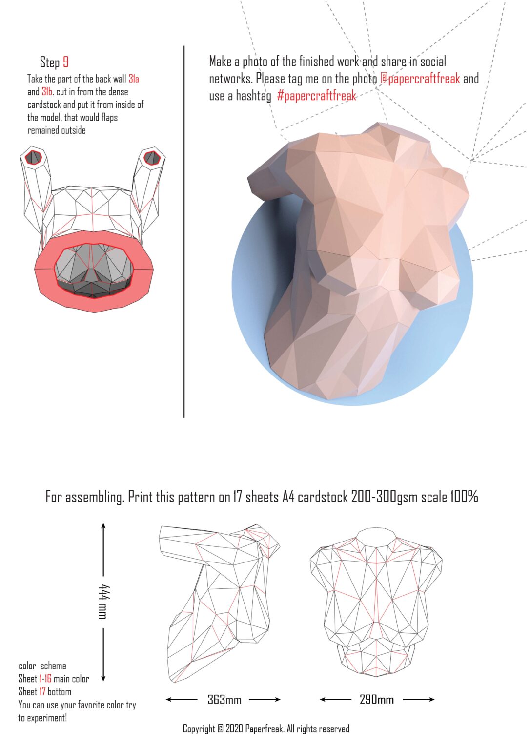 Papercraft Frau in 3D mit Origami