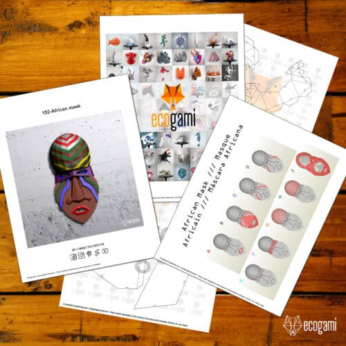 Papercraft masque Africain en origami