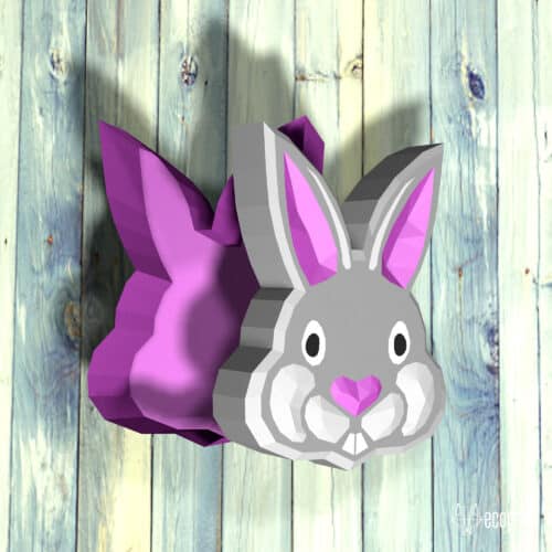 Papercraft boîte en papier en forme de lapin pour Pâques