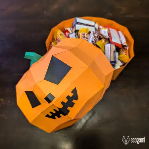 Papercraft de boîte en forme de citrouille pour Halloween