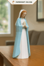 La Vierge Marie – Statue papercraft 3D, douceur et sérénité La Vierge Marie – Statue papercraft 3D, douceur et sérénité