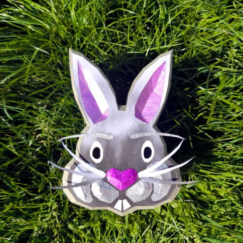 Papercraft boîte en papier en forme de lapin pour Pâques