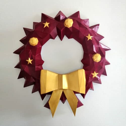 Papercraft couronne de Noël en origami