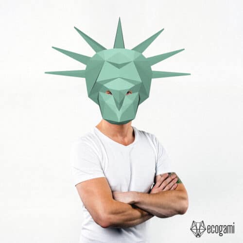 Papercraft masque de la statue de la liberté en origami