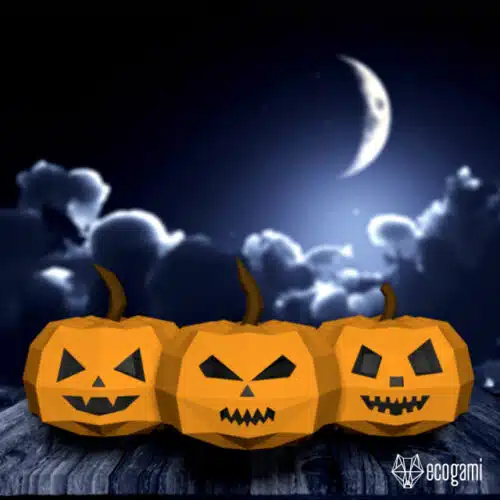 Papercraft citrouilles d'Halloween en origami