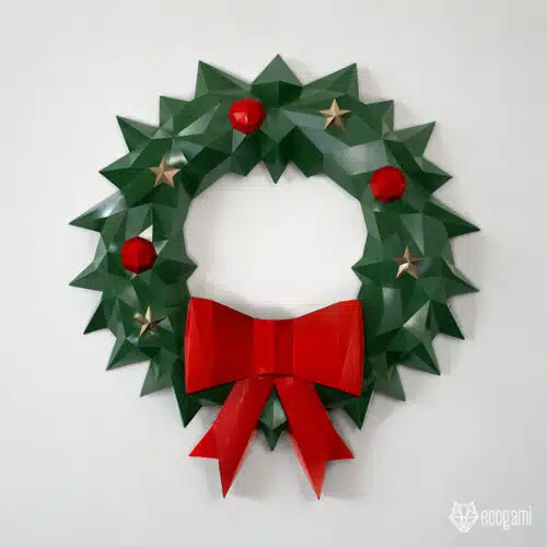 Papercraft couronne de Noël en origami