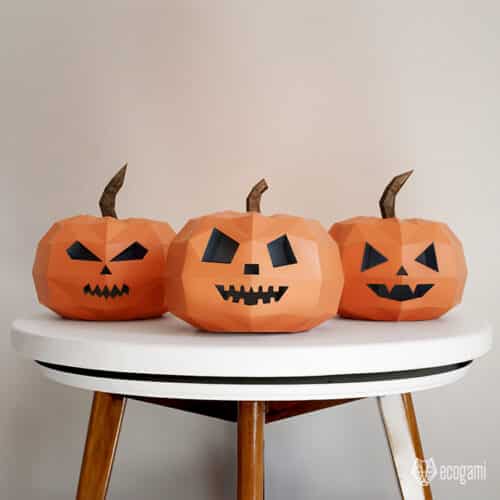Papercraft citrouilles d'Halloween en origami
