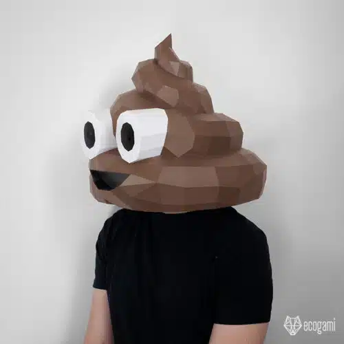Papercraft masque de Poo l'emoji en origami