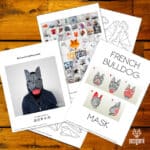 Papercraft masque de bouledogue français en origami