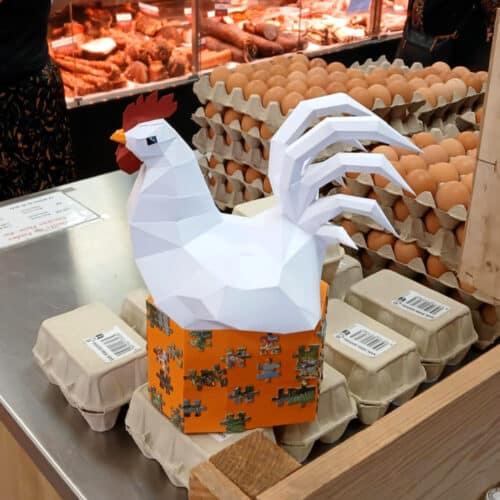 Papercraft boîte pour oeufs de Pâques en forme de poule