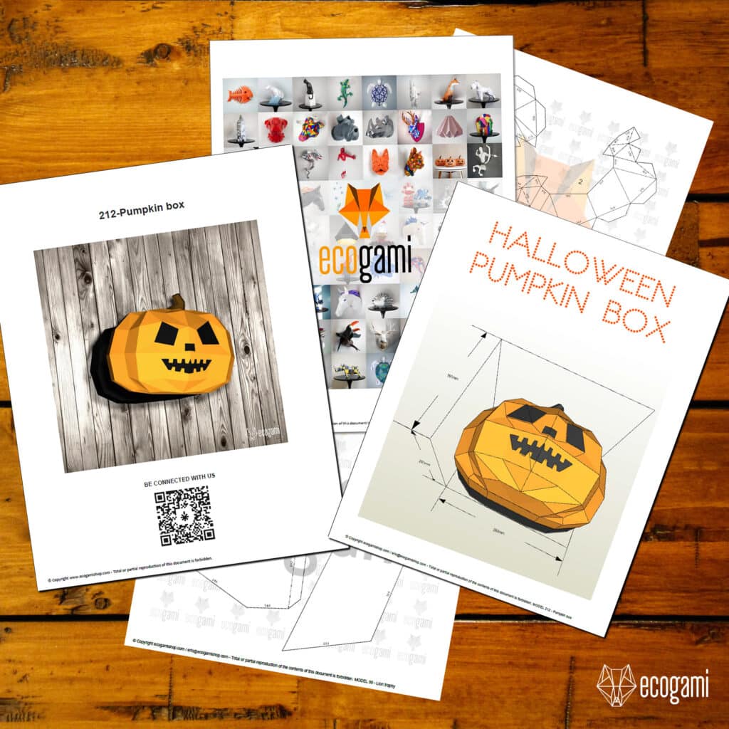 Papercraft de boîte en forme de citrouille pour Halloween Papercraft de boîte en forme de citrouille pour Halloween