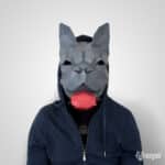 Papercraft masque de bouledogue français en origami
