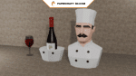 Porte-bouteille Chef – Buste de cuisinier en papercraft 3D Porte-bouteille Chef – Buste de cuisinier en papercraft 3D