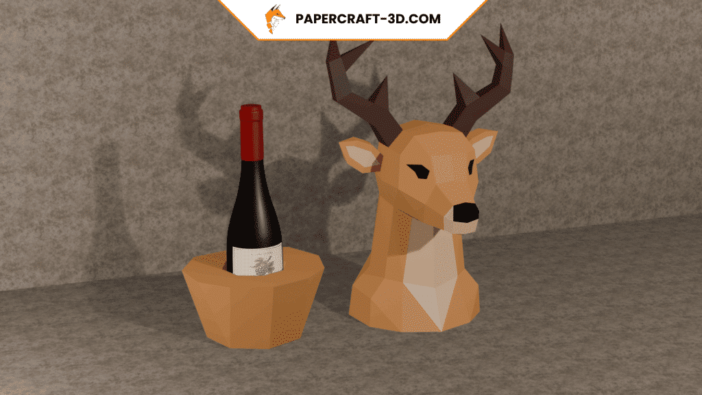 Porte-bouteille cerf en papercraft 3D Porte-bouteille cerf en papercraft 3D