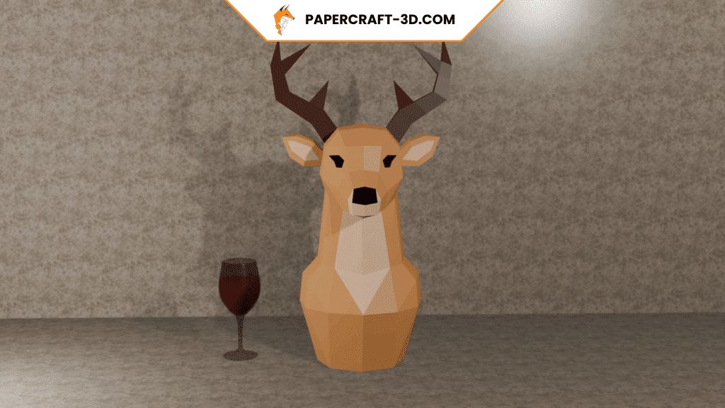 Porte-bouteille cerf en papercraft 3D Porte-bouteille cerf en papercraft 3D