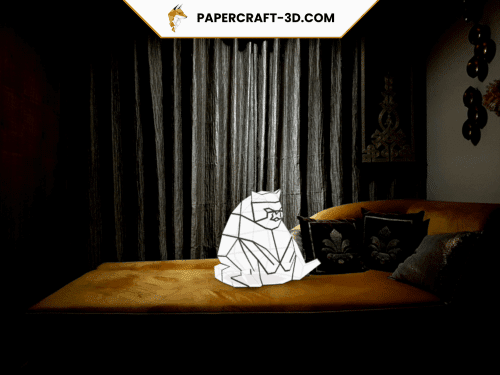 Veilleuse chat en papercraft 3D