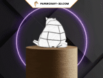 Veilleuse chat en papercraft 3D