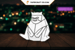 Veilleuse chat en papercraft 3D