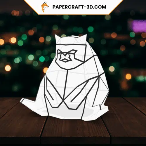 Veilleuse chat en papercraft 3D