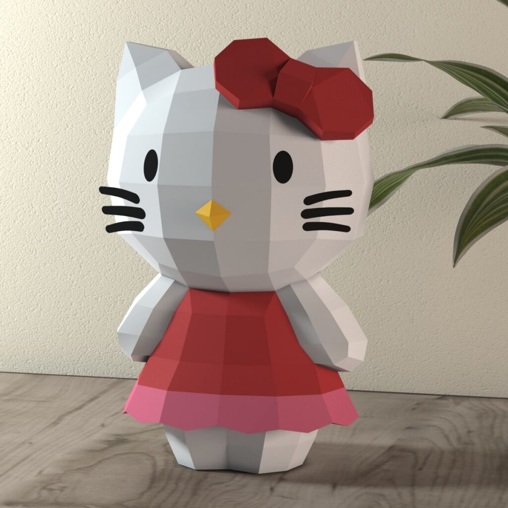 Hello Kitty en papercraft 3D
