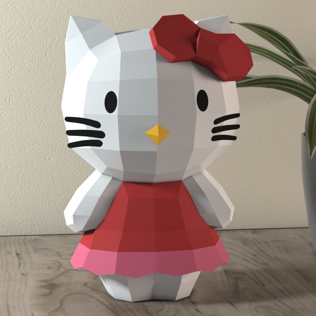 Hello Kitty en papercraft 3D