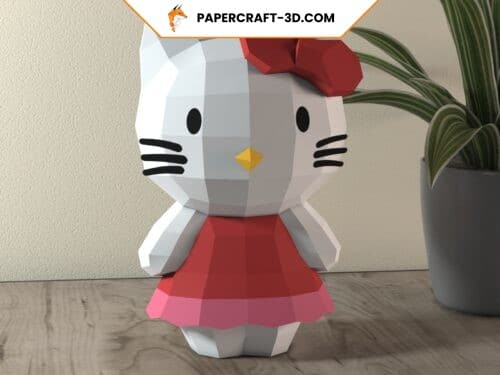 Hello Kitty en papercraft 3D