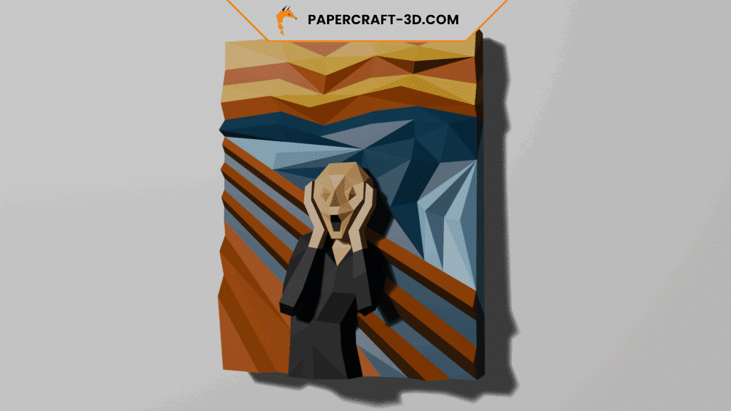 The scream – Tableau papercraft 3D inspiré de Munch The scream – Tableau papercraft 3D inspiré de Munch