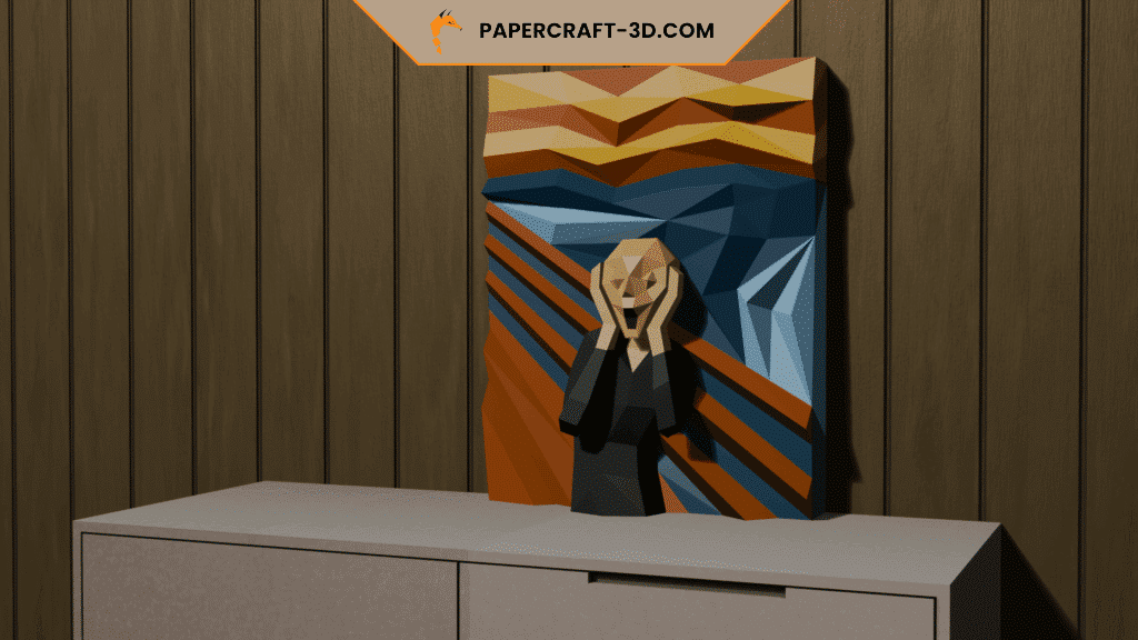 The scream – Tableau papercraft 3D inspiré de Munch The scream – Tableau papercraft 3D inspiré de Munch