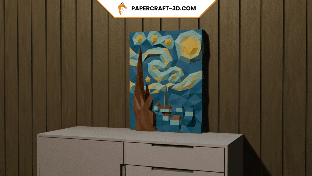 La Nuit étoilée – Tableau papercraft 3D inspiré de Van Gogh La Nuit étoilée – Tableau papercraft 3D inspiré de Van Gogh