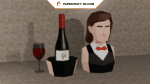 Porte-bouteille décoratif - Serveuse rétro en papercraft 3D Porte-bouteille décoratif - Serveuse rétro en papercraft 3D