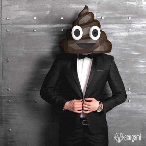 Papercraft masque de Poo l'emoji en origami