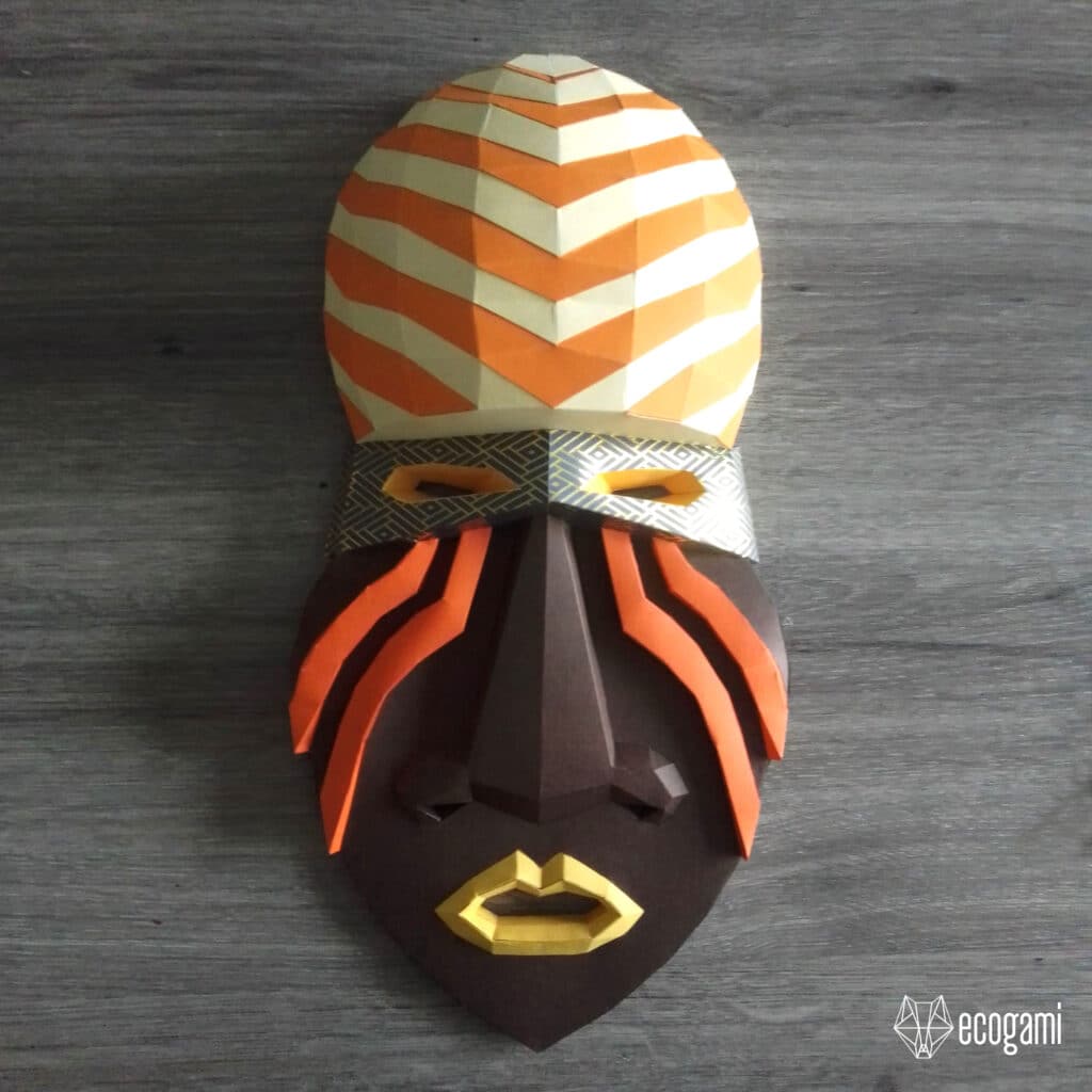 Papercraft masque Africain en origami