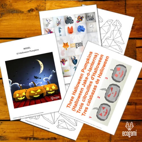 Papercraft citrouilles d'Halloween en origami