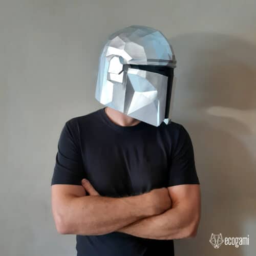 Papercraft casque The Mandalorian en origami