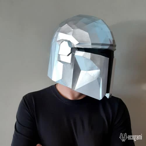 Papercraft casque The Mandalorian en origami