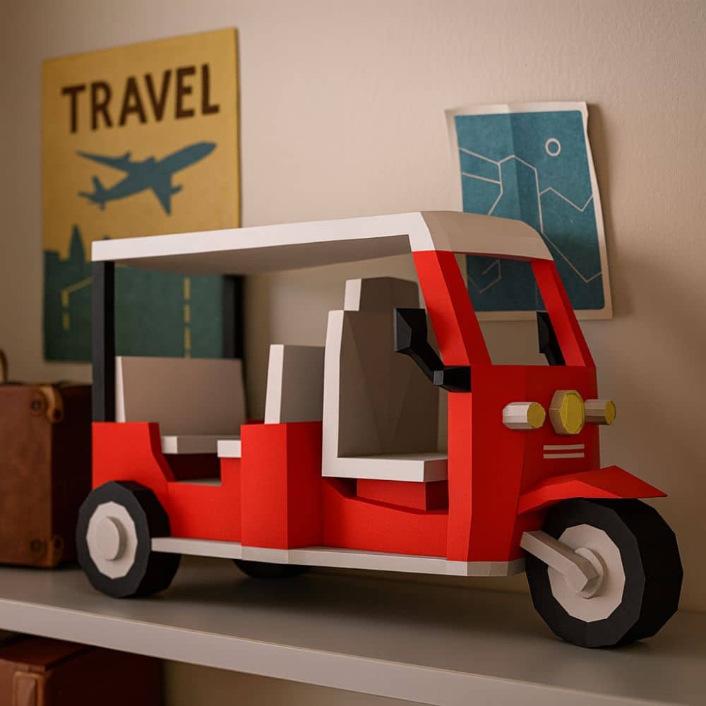 Tuk-tuk – Triporteur asiatique en papercraft 3D